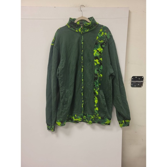 I am an Individual Other - I am an‎ Individual Jacket Mens Extra Large XL Green Camo Full Zip Cotton Blend
